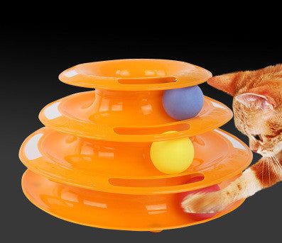 4-Layer Cat Ball Tower Toy