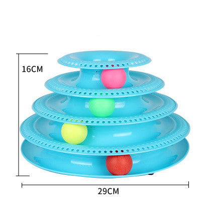 4-Layer Cat Ball Tower Toy