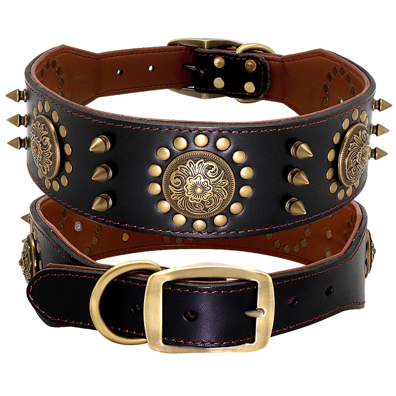 Anti-Bite Leather Dog Collar – Large