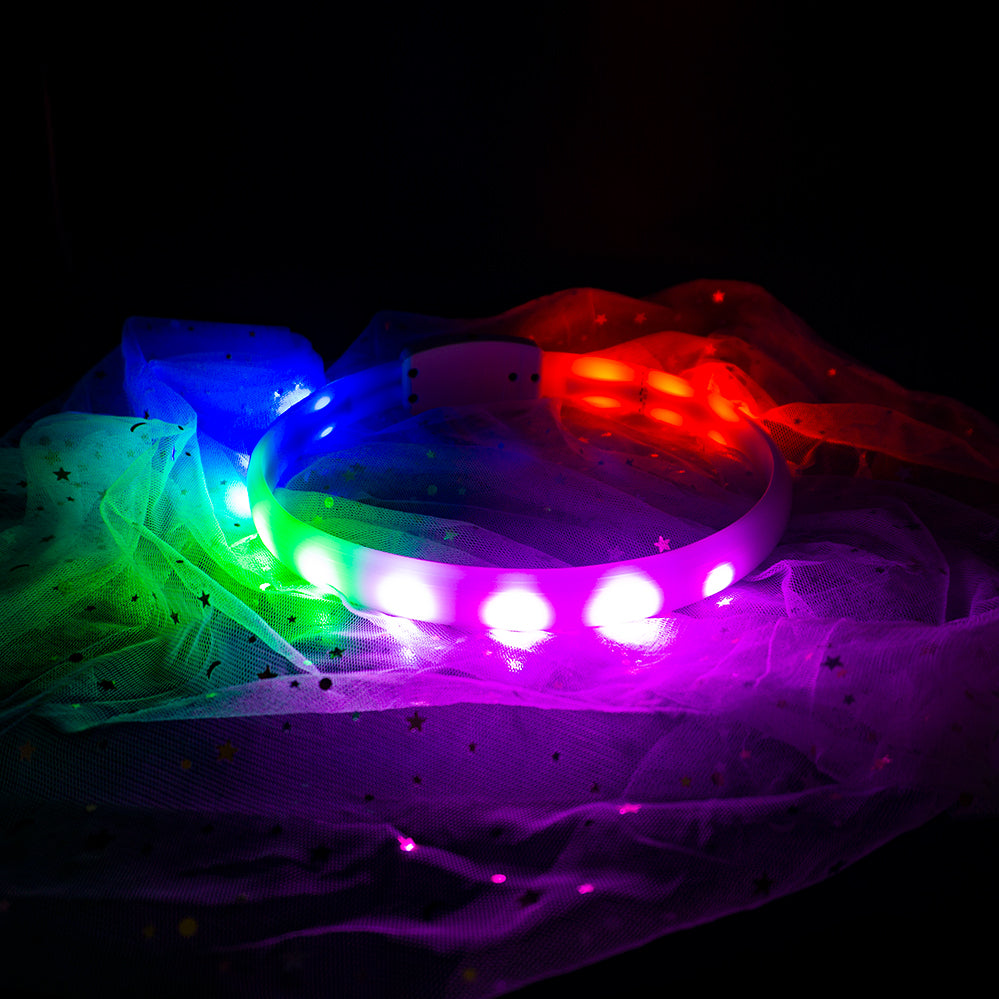 USB Rechargeable Flash Dog Collar – Anti-Lost Silicone