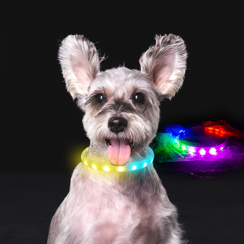 USB Rechargeable Flash Dog Collar – Anti-Lost Silicone