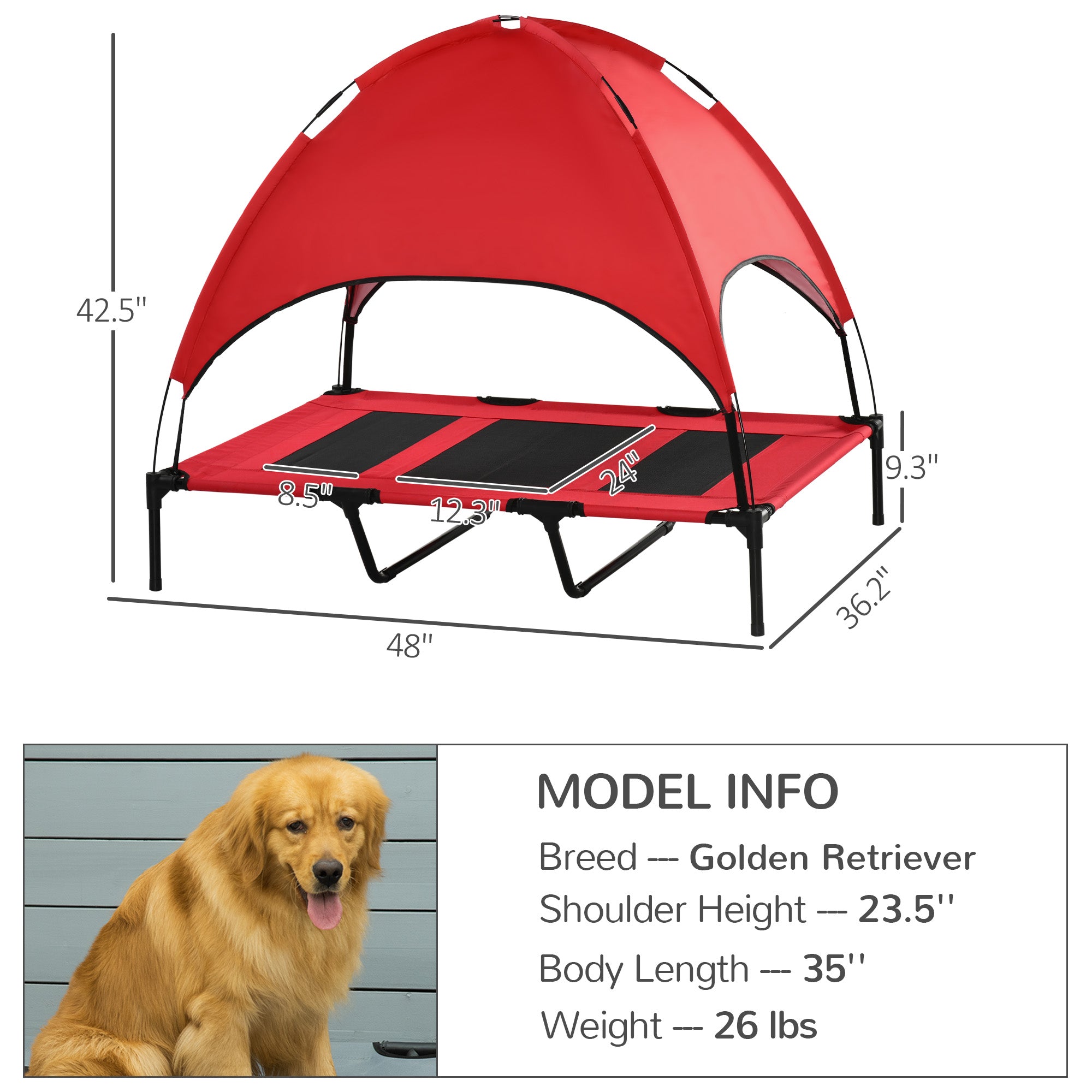 Portable Dog Cot with Cooling Pad