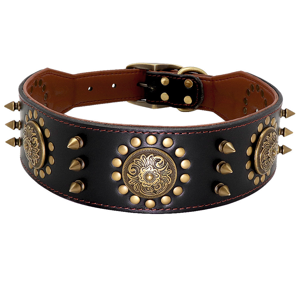 Anti-Bite Leather Dog Collar – Large