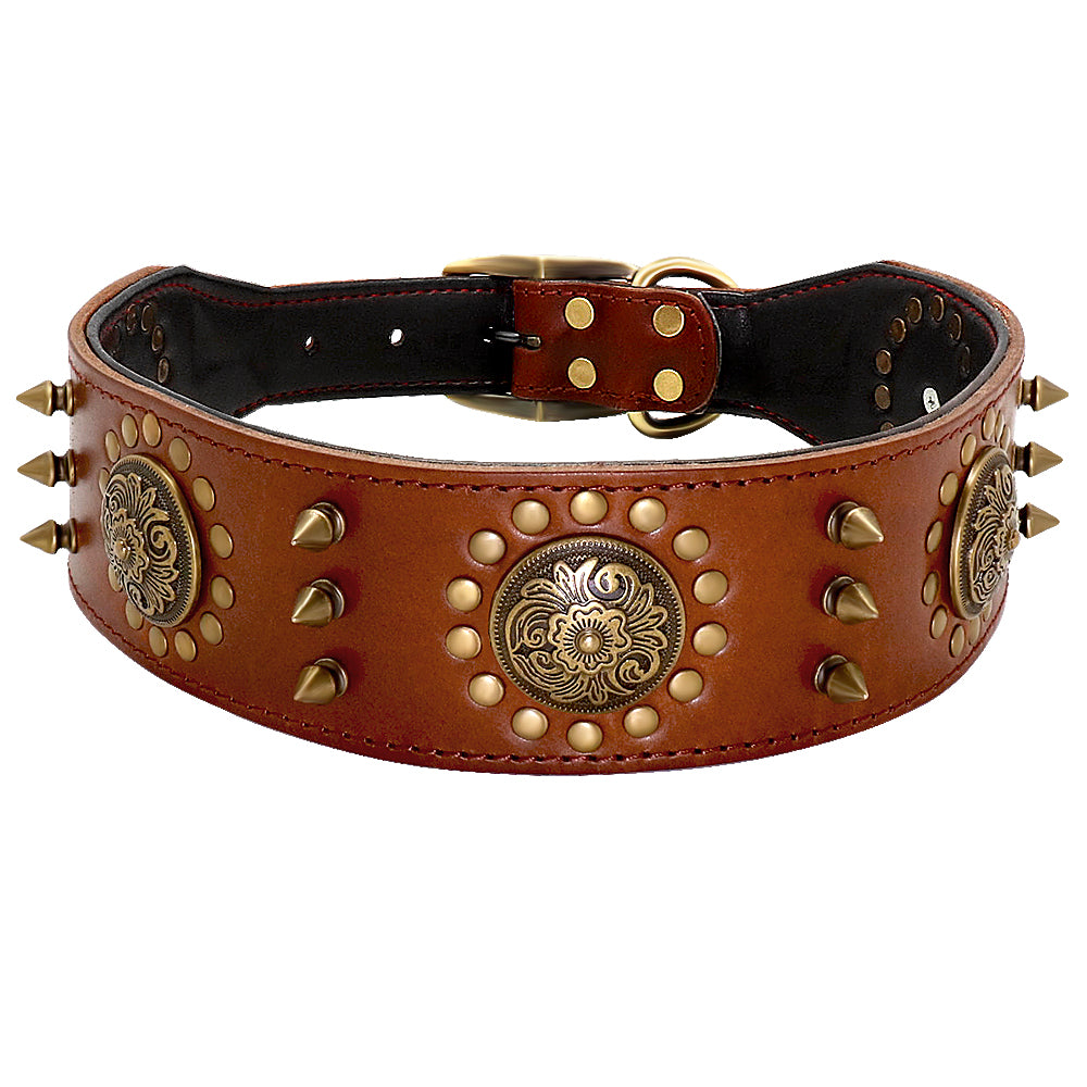 Anti-Bite Leather Dog Collar – Large