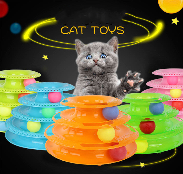 4-Layer Cat Ball Tower Toy