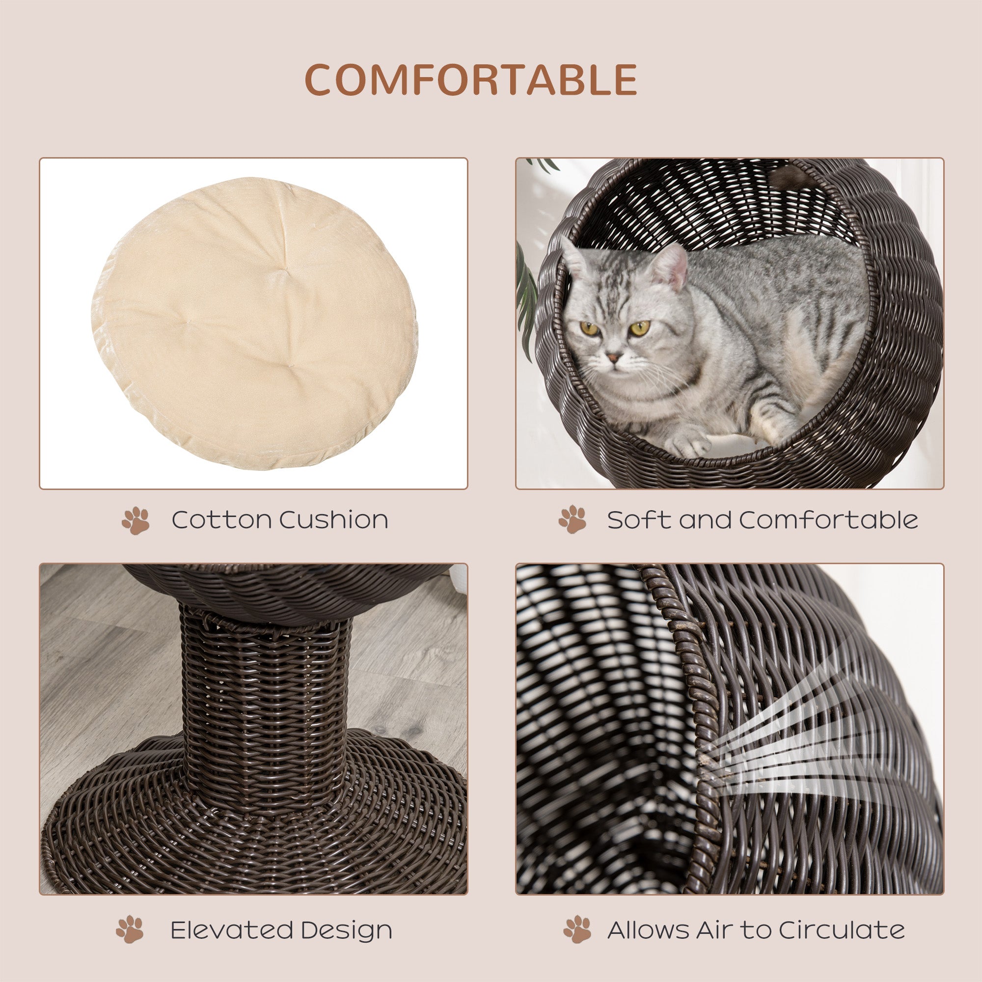 Woven Kitty Basket Bed