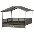 Rattan Dog Bed with Canopy