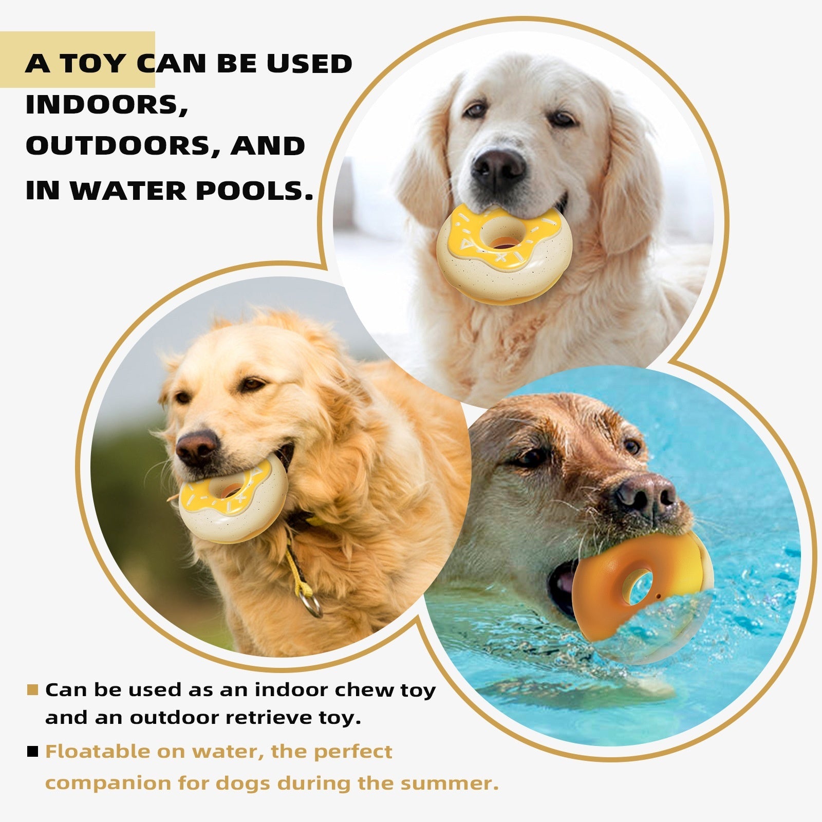 Molar Teeth Cleaning Sound Donut Dog Toy
