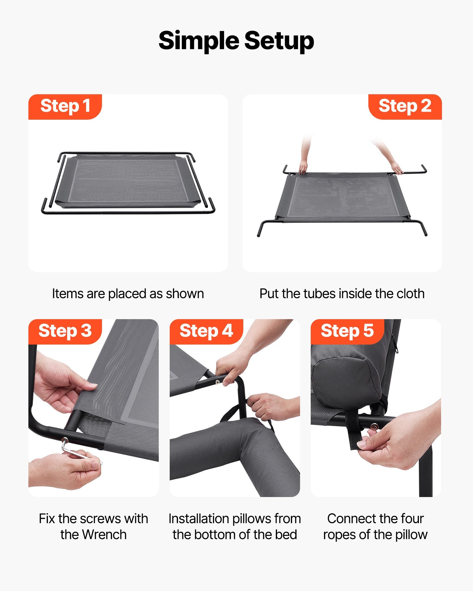 Raised Dog Cot with Pillow