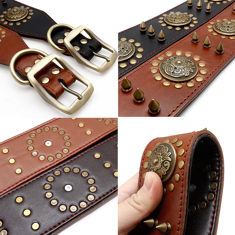 Anti-Bite Leather Dog Collar – Large