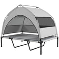 Elevated Dog Bed with Canopy & Cooling Pad