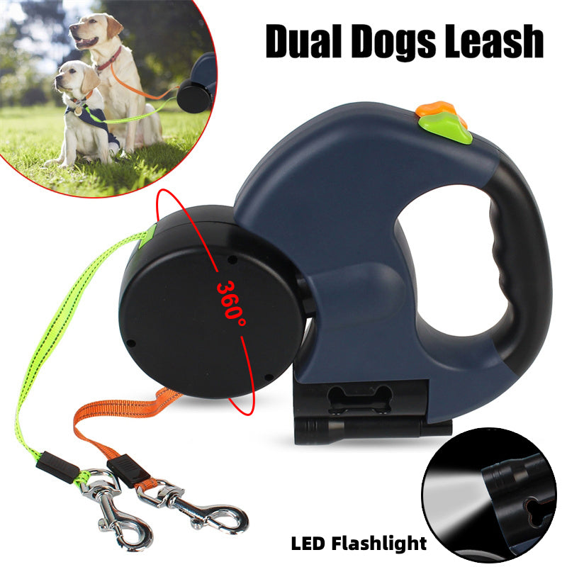 ble Reflective Dog Leash – 360° swivel,LED light